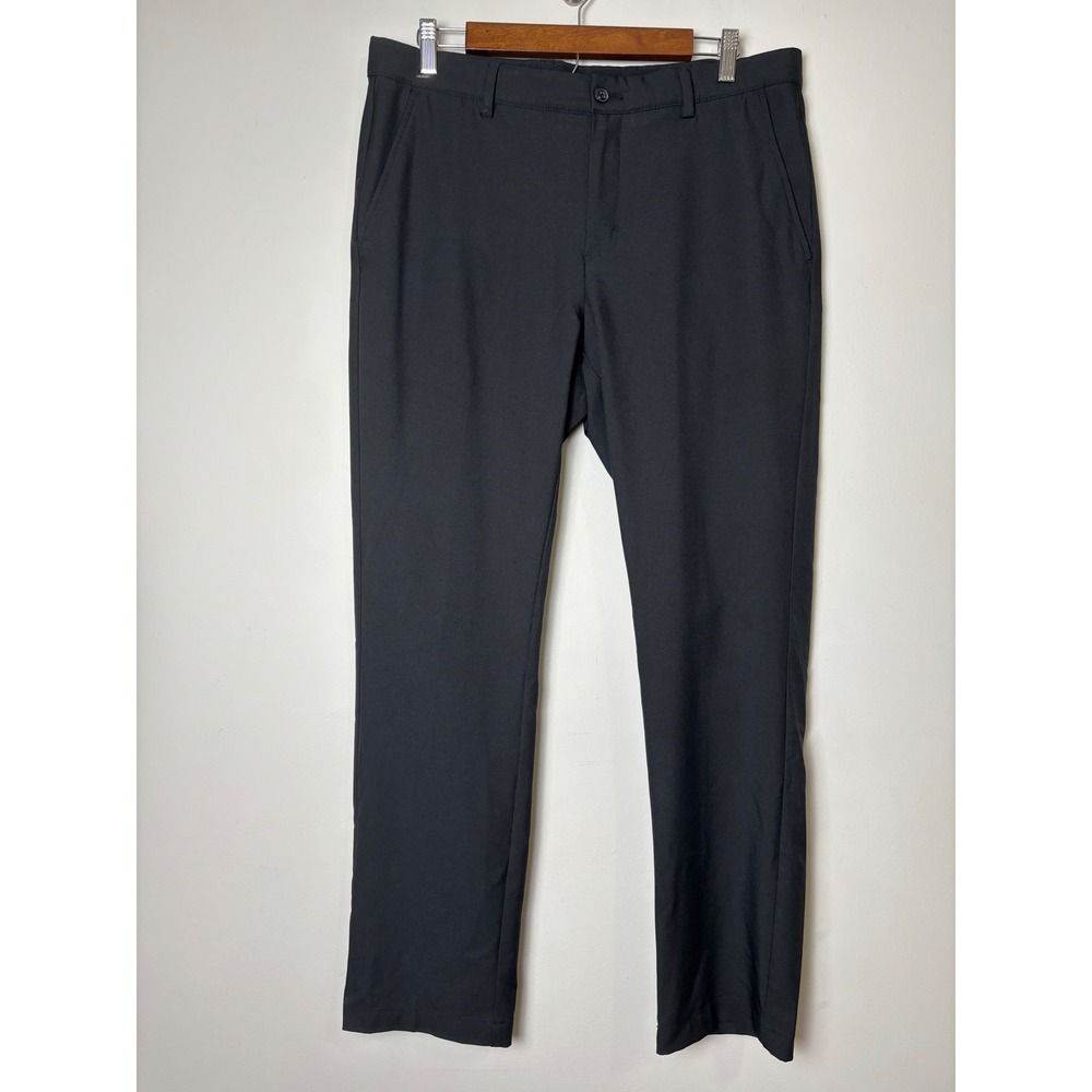 Greg Norman Mens Jordan Performance Golf Pants 34x30 Stretch Flat Front Black